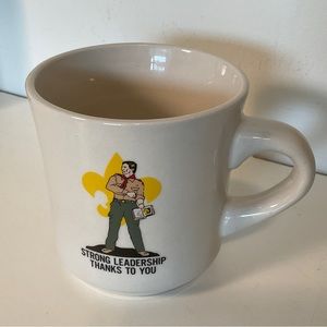 Vintage Boy Scouts Of America Coffee Mug "Strong Leadership Thanks to you"